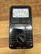 Simpson 377 DC Voltmeter 1000V Tested