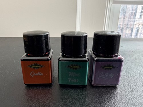 Diamine INKVENT Black Edition 3 inks Grotto Mint Twist Lullaby