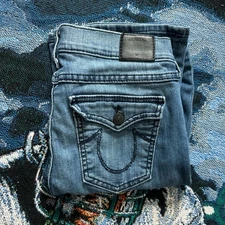 VTG True Religion Made in USA Woman's 28x32.5 Becca Mid Rise Bootcut Faded Jeans