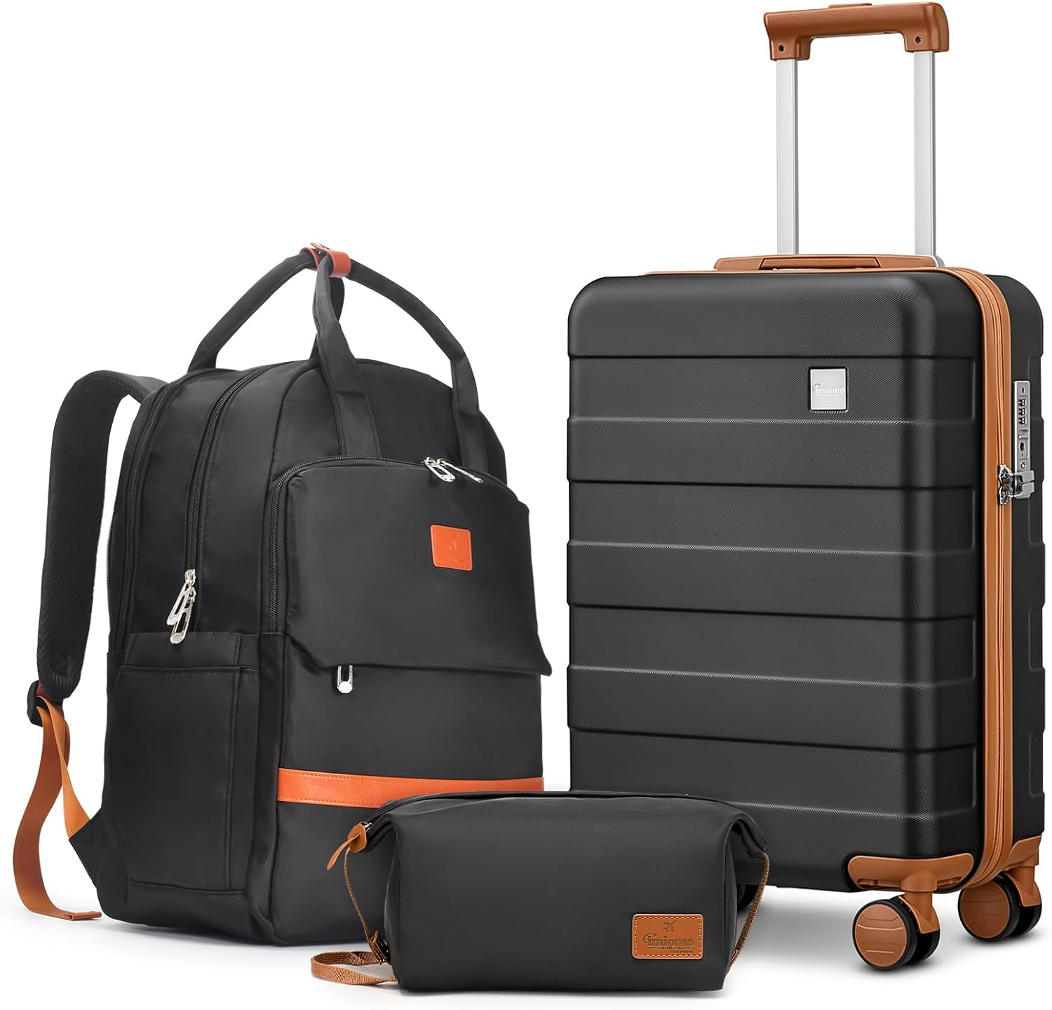 20-Inch Hardshell Carry-On Luggage Set with Lightweight Travel Backpack