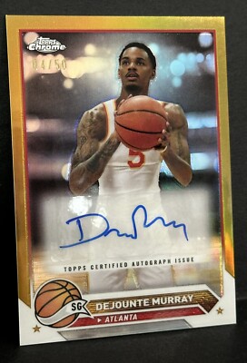 2024 Topps Chrome Basketball Dejounte Murray Auto Gold Refractor
