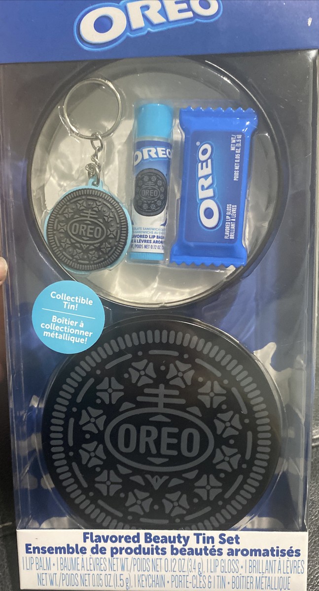 oreo lip Flavored Beauty Tin Set With Key Chain And Gloss Oreo