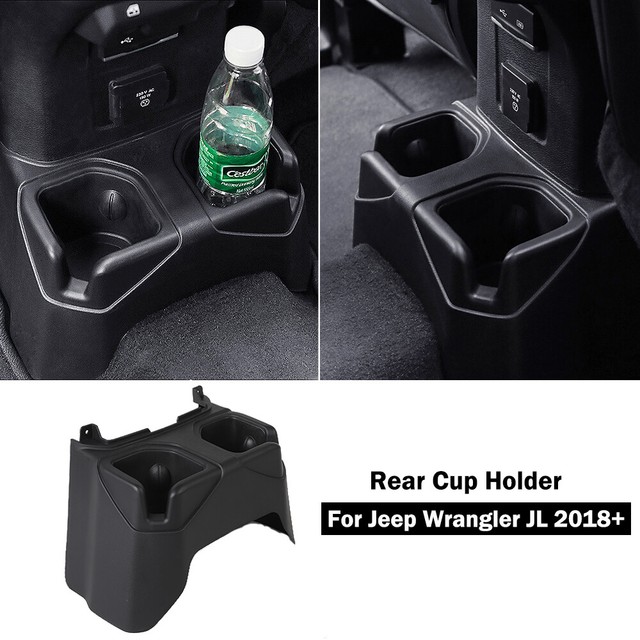 for Jeep Wrangler JL 20182020 Rear Seat Water Cup Holder Mount Black