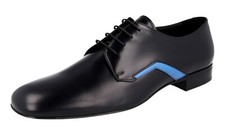 PRADA Leather Derby Dress Shoes - 2EG277 - Black Blue - NEW -  US 10 EU 43