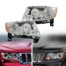 Halogen Pair Headlamp For 2011-13 Jeep Grand Cherokee11-17 Compass Headlights