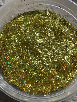 50g Bulk Holo Yellow Gold Tinsel Glitter Nail Art Tumbler Solvent Resistant