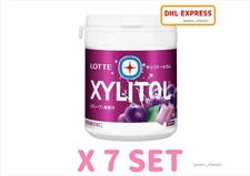 LOTTE XYLITOL GUM GRAPE FLAVOR BOTTLE TYPE FROM JAPAN 133g X 7