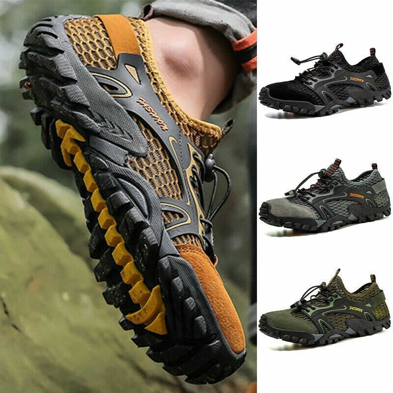 BOTAS DE SENDERISMO DE MALLA PARA HOMBRE LIGERAS ZAPATOS PARA CAMINAR SENDERISMO ENTRENADORES DE SENDERO TALLA