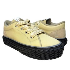 LANVIN Mens Curbies Low Top Canvas Suede Sneaker Beige MSRP 590 