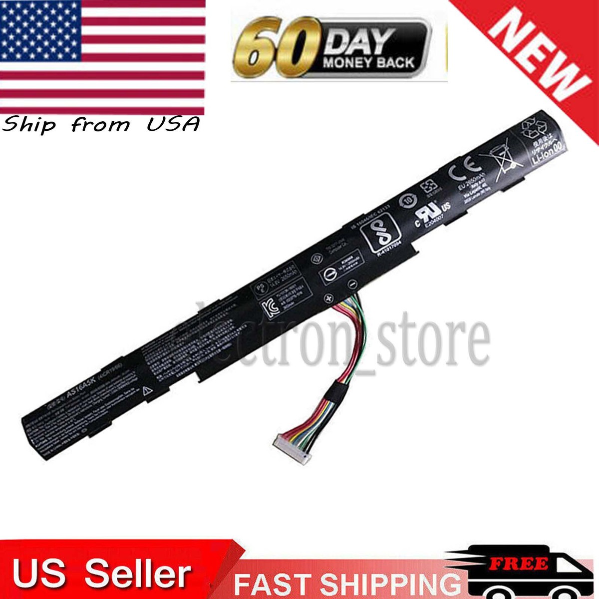 AS16A5K Battery For Acer Aspire ES1-432-C8YD C955 P8HQ P5ST C9S5
