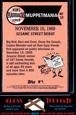 1-2018 Topps Heritage News Flashbacks Sesame Street Debut #NF-15