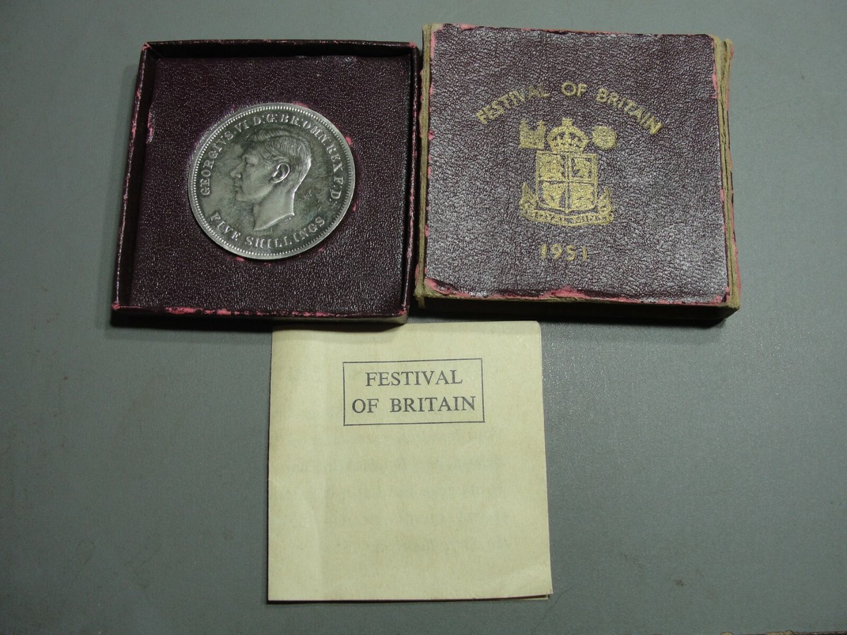 1951 George VI Festival Of Britain 5 Shillings Coin In Original