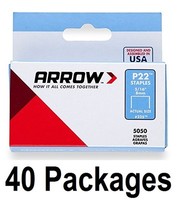 (40) Ea Arrow 225 (5050) Pack 5/16 8mm Staples For P22 Plier Staple Gun (40) Ea Arrow 225 (5050) Pack 5/16 8mm Staples For P22 Plier Staple Gun