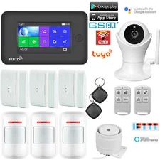 T31 Tuya APP WiFi Cloud GSM Wireless Home Security Alarm System+IP Camera+RFID