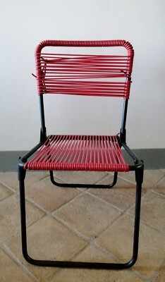 Sedia mare bambino anni 70 rossa pieghevole vintage modernariato originale  Italy