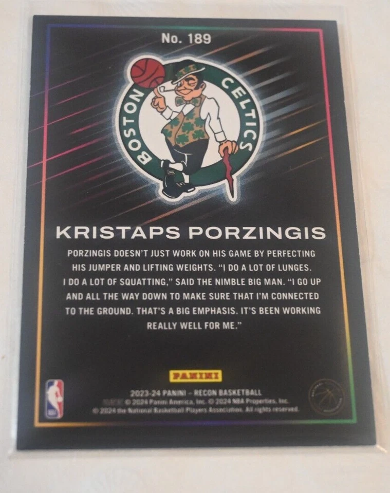 2023-24 Recon Red /199 KRISTAPS PORZINGIS No. 189! - Image 2 of 2
