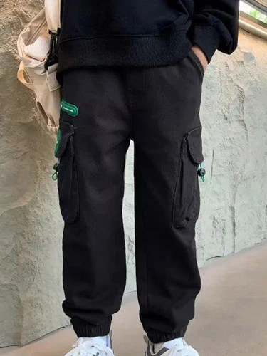US Kids Boys Trousers Jogging Cargo Pants With Pockets Sweatpants Dance Bottoms - Picture 13 of 44