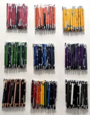 20ct Mixed Lot Misprint/Blank Metal Retractable Click Pens: CHOOSE COLOR