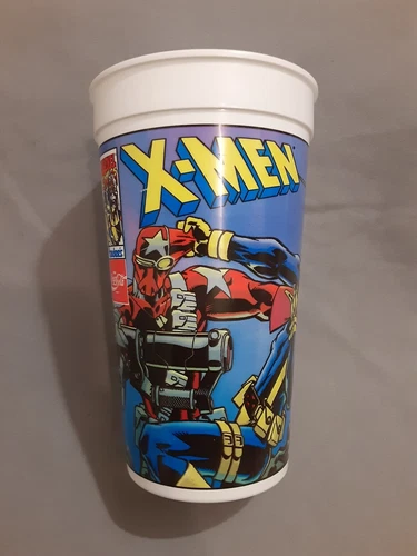 Vintage Hardees 1995 X-Men Plastic Cup Marvel Comics 7" Coca-Cola