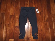 NWT Womens Active Life Navy Criss Cross Exercise Active Capris Size Small S 
