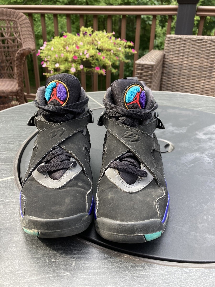 Nike Air Jordan 8 Retro Aqua Black Basketball Shoes Size 5Y Nike Air Jordan 8 Retro Aqua Black Basketball Shoes Size 5Y