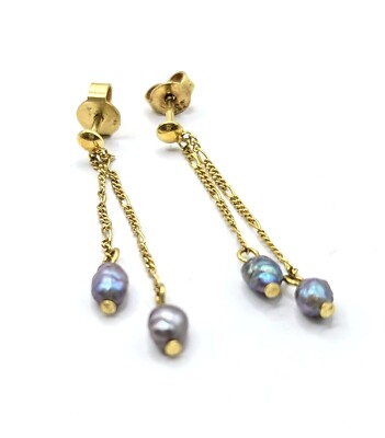 Vintage Ohrringe 333 Gold 8kt + Perle Handarbeit Art.-Nr:1918