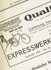 "FAHRRAD EXPRESS" Orig. historische REKLAME 1928 Neumarkt bei Nürnberg 1. MARKEN