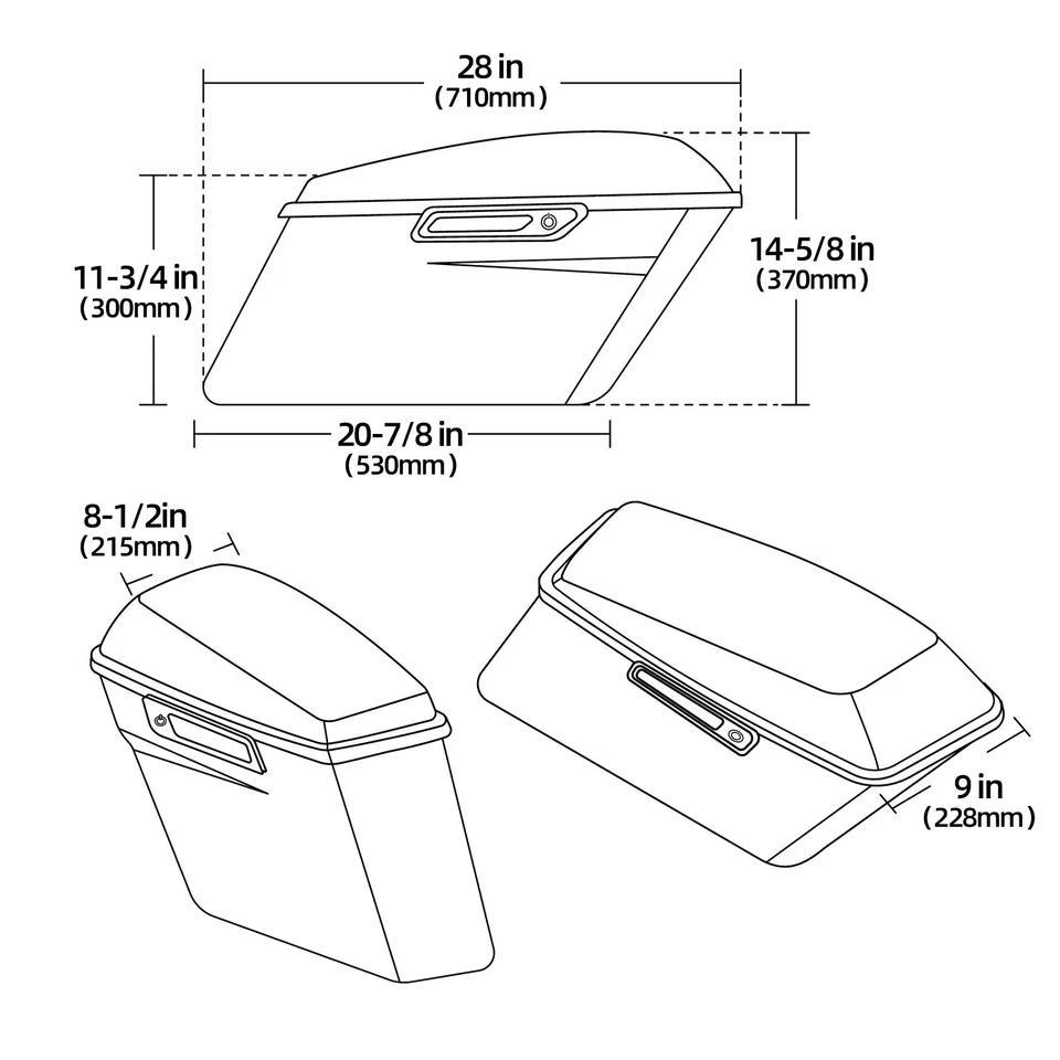 Black Hard Saddle Bags Saddlebags For 2014-2024 Harley Touring Road Street Glide - Image 2 of 4