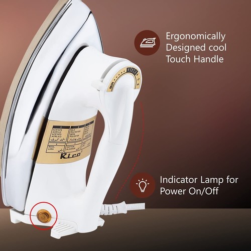 Rico 1000 Watt Super Heavy Automatic Dry Iron 220 Volt - Picture 6 of 10