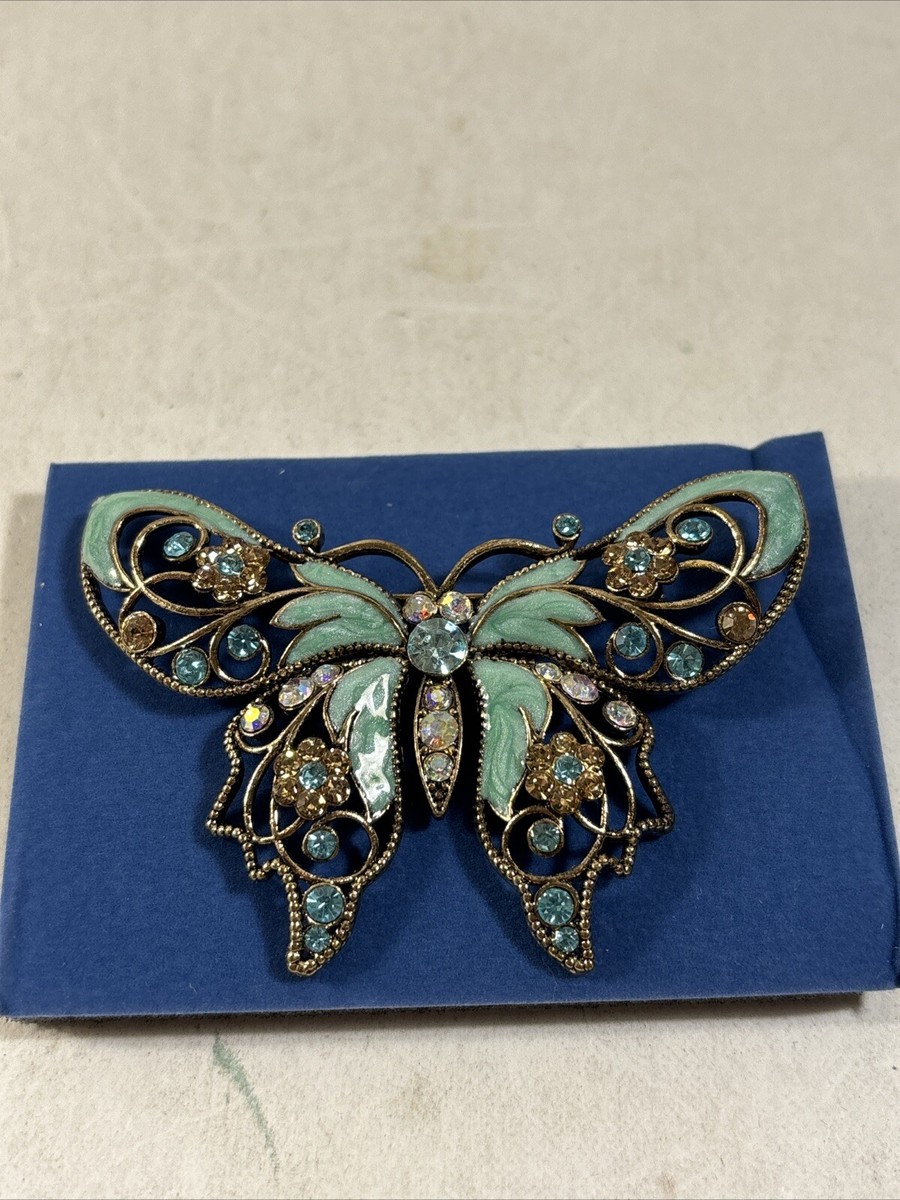 Vintage　AVON　butterfly rhinestone　brooch Signed Avon Vintage Beautiful Butterfly Pin Rhinestone