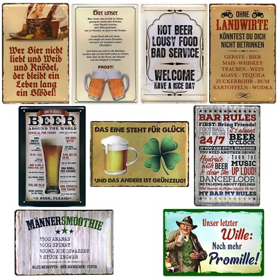 Blechschild 'Bier Ist Billiger Als Benzin' – 20x30 Cm Vintage-Wanddekoration Mit Witzigem Spruch