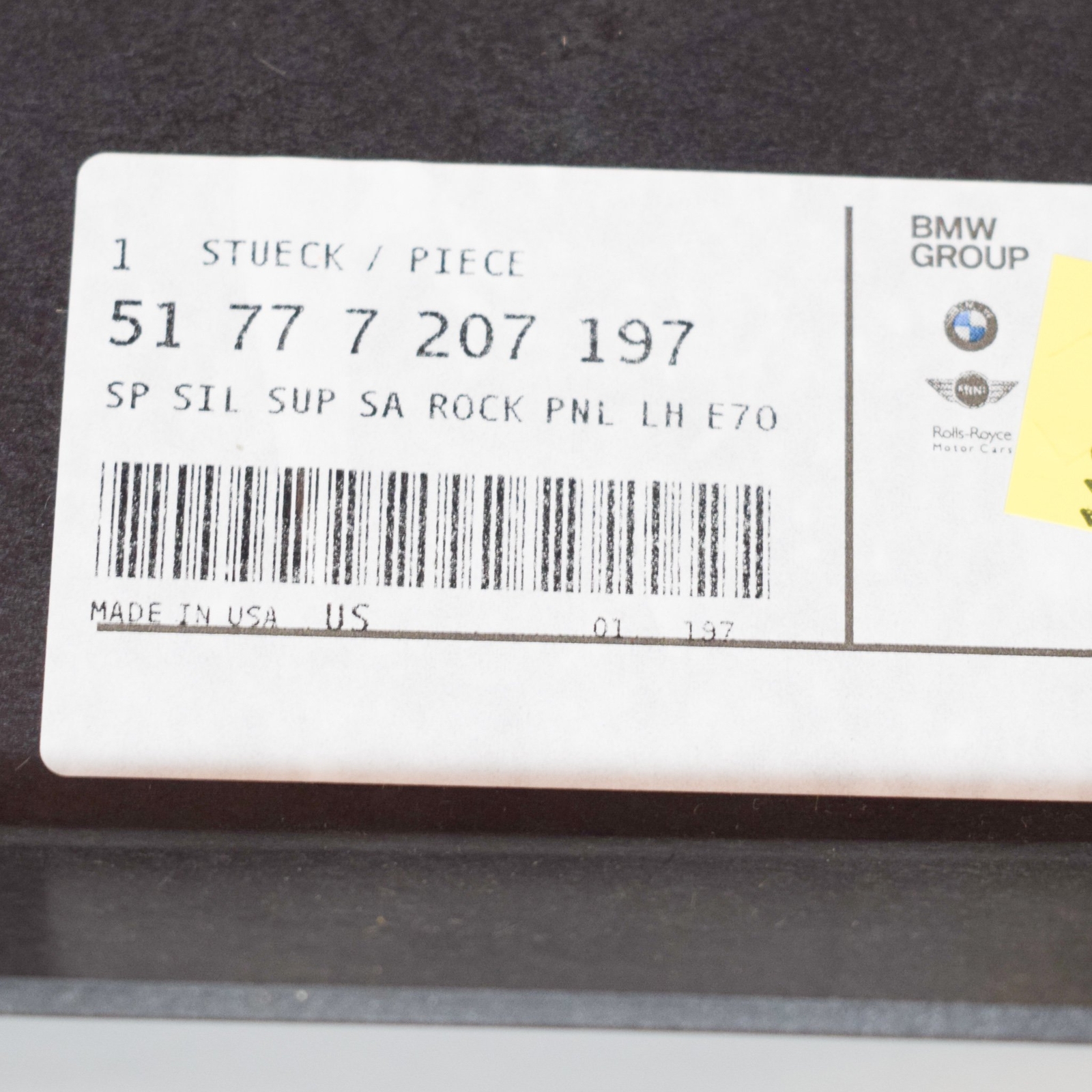 BMW X5 E70 Left Side Sideskirt 51777207197 7207197 NEW | eBay 