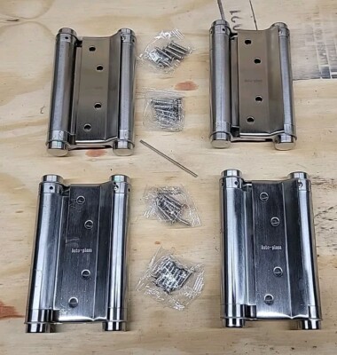 Auto Plaza 2 Pair 5 inch Double Action Spring Hinge Stainless Steel Cafe Saloon