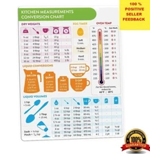 Kitchen Conversion Chart Magnet_Imperial-Metric-Standard_Cooking & Baking 4 Food