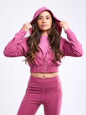 Fitted Athletic Zip-Up Sports and Fitness Crop Hoodie Jacket for Gym (A2060)