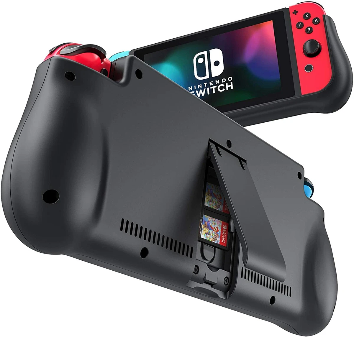 Switch OLED Grip, Switch OLED Accessories Grip with Game Storage and  Kickstand, Hand Grip Compatible with Nintendo Switch and Switch OLED