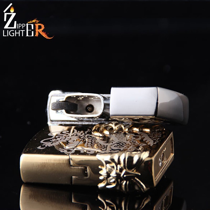 Lighter Golden Dragon Claw Lighter Zipp Windproof Torch Polished Pocket Lighter
