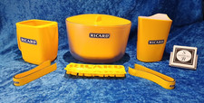 B24/33 Ricard Vintage 6 teilig Eiskübel  2 x Wasserkrug, 2 Zangen, Eiswürfelform