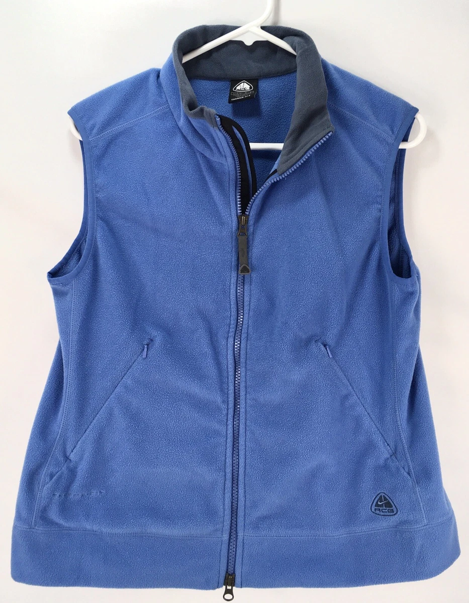 Nike ACG Therma Fit Fleece Vest Womens Large 12 14 Baby Blue Full