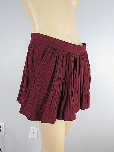 MINI FALDA ISABEL MARANT CRINKLE BORGOÑA TALLA 1 - Imagen 2 de 5