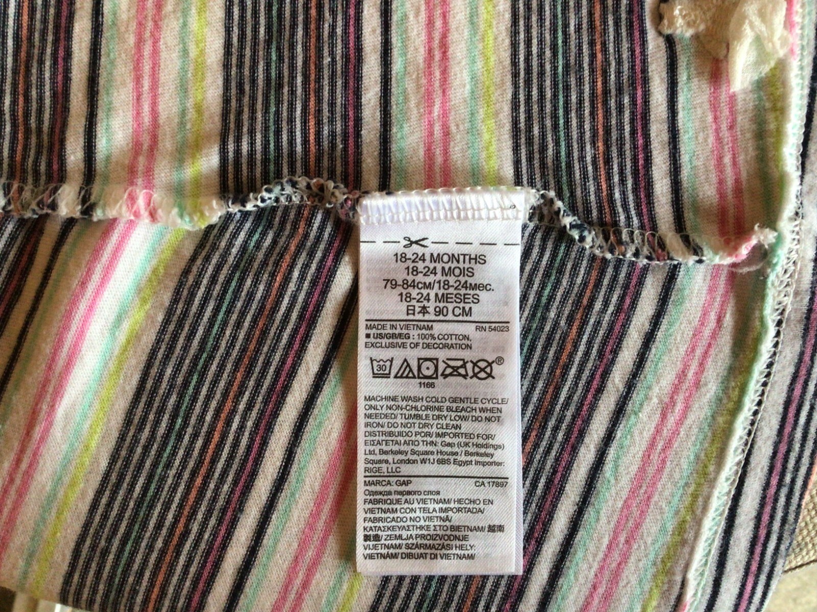 Worn in Great Condition Baby Gap Girls Stripy Top Aged 18-24 Months image 5