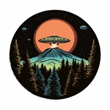 UFO Embroidered Applique Patch - Sci-Fi Badge (Iron on) Unexplained Mysteries