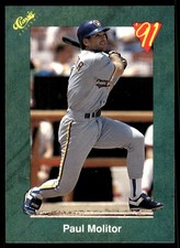 Paul Molitor 1991 Classic III #T60 Brewers MLB READ FREE SHIPPING AutographDen