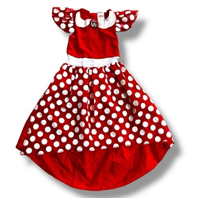 Disney Minnie Mouse Girls 4-6 Red Black Polka Dot Halloween Costume NICE! EUC