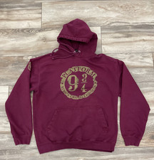 Harry Potter Platform 9 3/4 Red Pullover Hoodie Mens Medium Fleece Sweatshirt