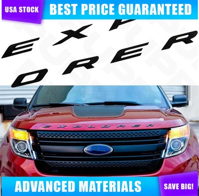 3D Matte Black Front Hood Letters For Explorer Sport Emblems 2011-2019 Modified