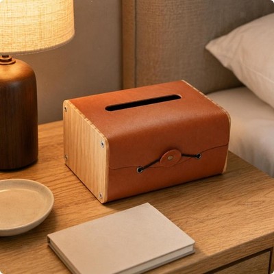 Rectangular Tissue Box Hinged Lid Lid Tabletop Tissue Box Home Decor Accessory