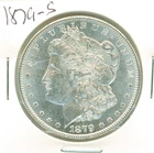 Frosty white uncirculated 1879-s Morgan dollar, excellent choice raw example.