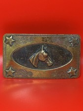 Solid Brass Horse Head Belt Buckle