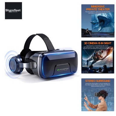 3D VR Brille mit HiFi Kopfhörern, Immersive Virtual Reality für Spiele & Film...